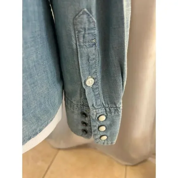 Denim & Supply Ralph Lauren Flag Yoke Denim Snap Shirt M Patriotic USA - Picture 6 of 8